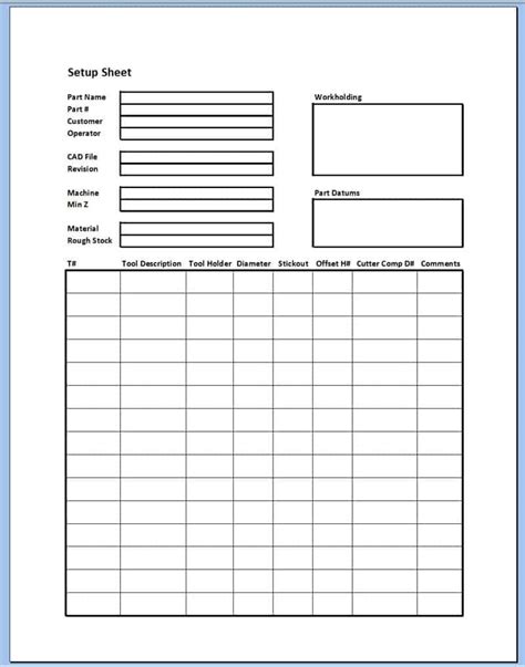 cnc machine installation information|cnc machine set up sheet.